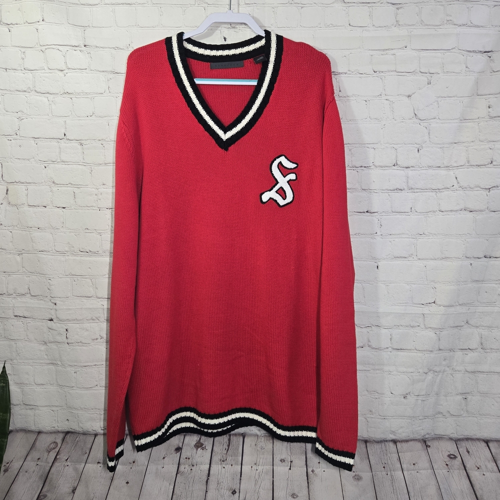 Y2k Sean John Mens Embroidered Pullover RED Sweater 2X Preppy HipHop Streetwear